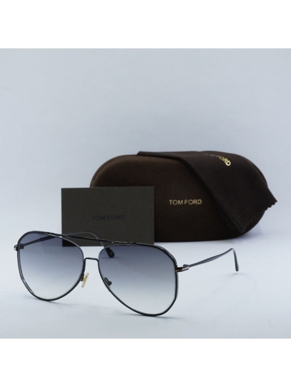 Tom Ford Charles-02 FT0853 01B Aviator Unisex Sunglasses - Black / Smoke
